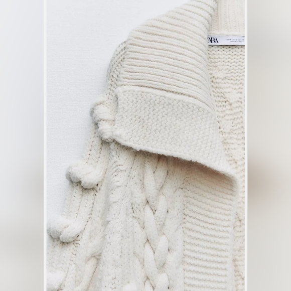 ZARA NWOT Textured Knit Coat - Picture 3 of 16